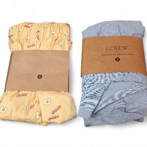 NWT J. Crew Men's Bacon Eggs Blue Cotton Boxer Shorts Bundle Size Small